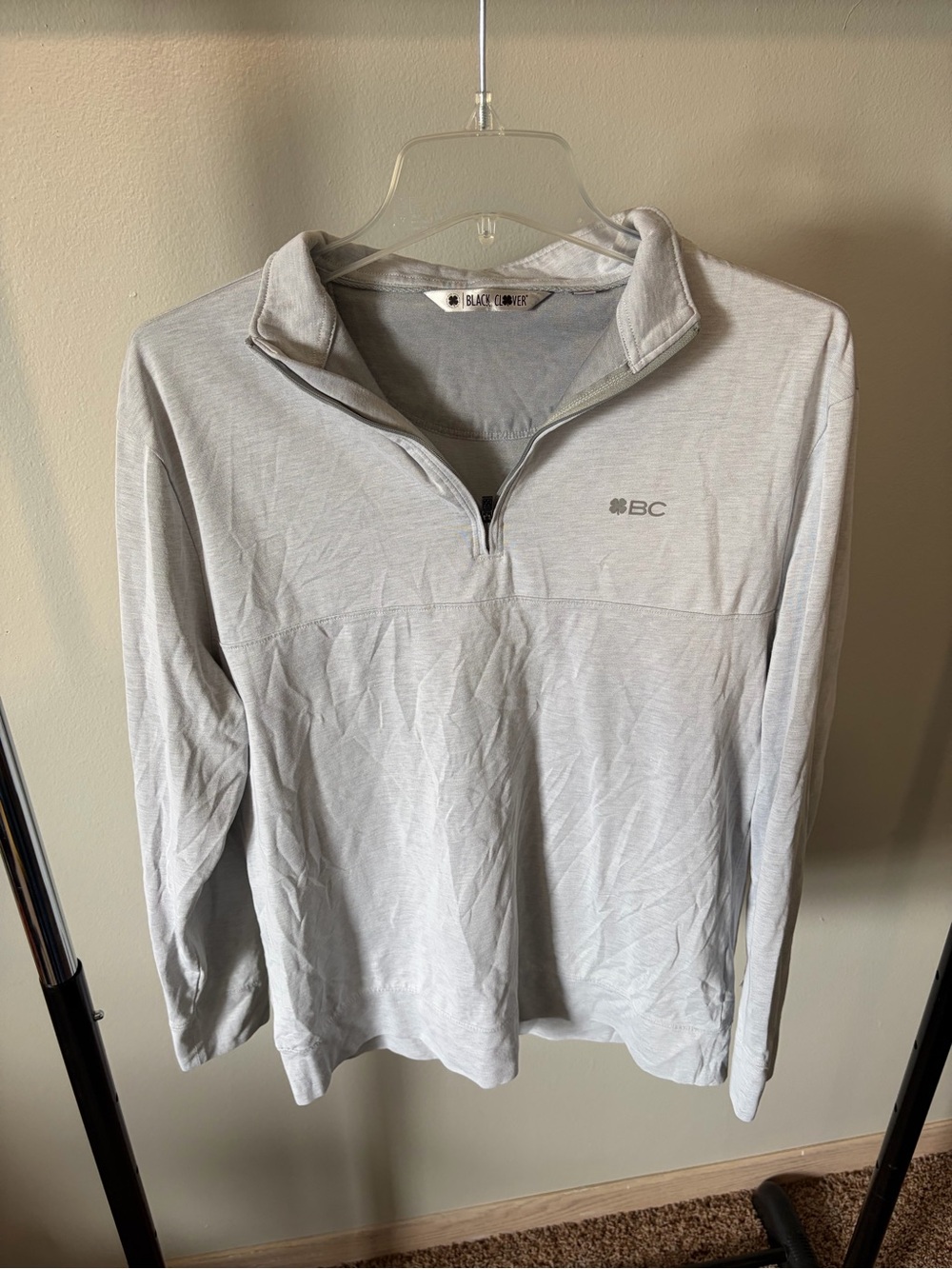 BC Light Gray Quarter-Zip Women's Sweater